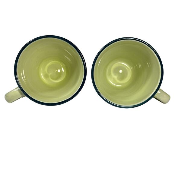 Set of 2 Pfaltzgraff Verona Coffee Cups Green Blue  Floral 16 oz Mug Cottagecore - Picture 9 of 13